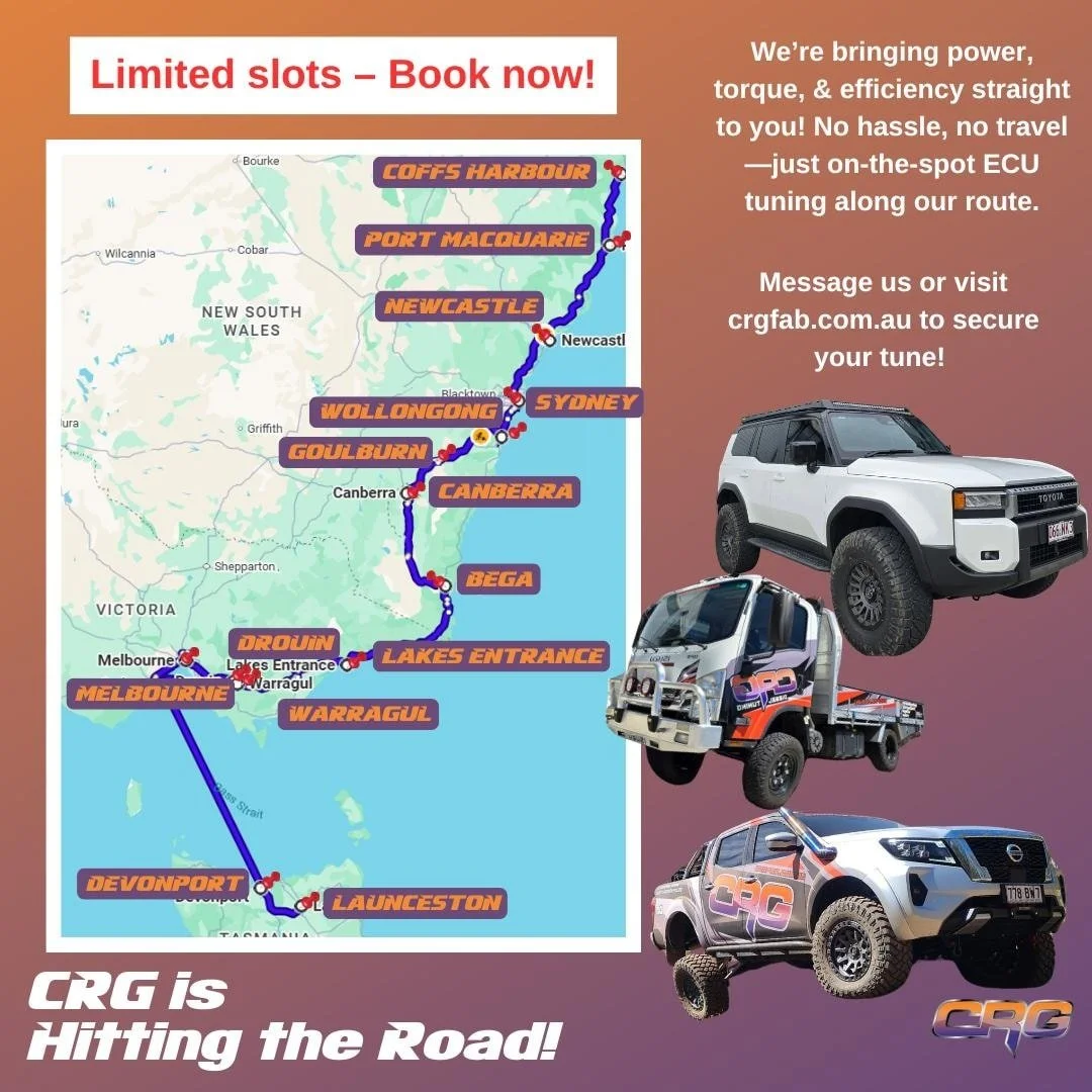 Tassie!!! WE ARE COMING! 

Yes, you&rsquo;ve been asking&hellip; so here we come! 

Our Annual Easter Tuning Trip is heading from the Gold Coast down to Tassie with all our usual stops down through Sydney and Melbourne. 

Enquire now via info@crgfab.