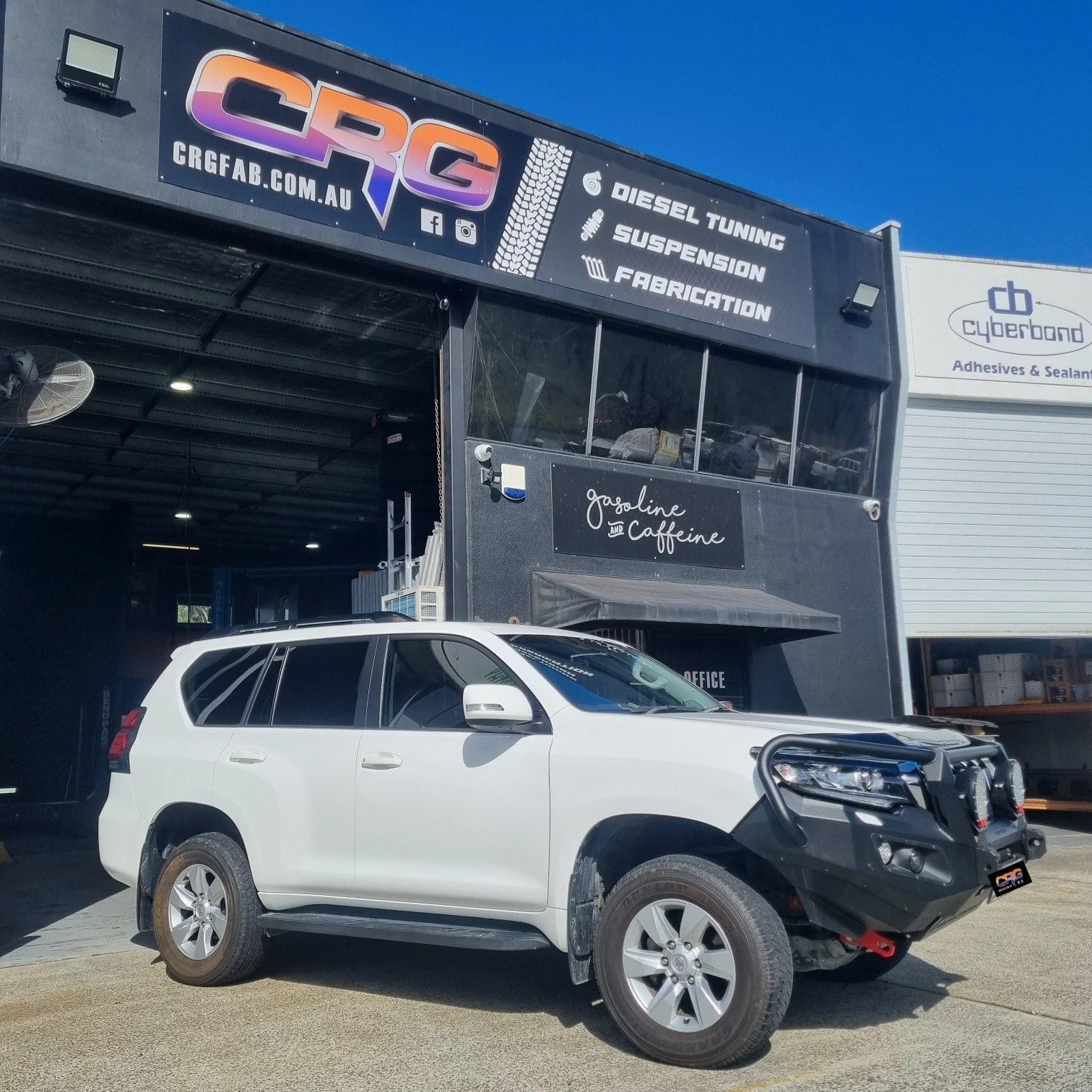 Oh what a feeling!!!! 

150 Series Prado. 
Later variation 2.8 litre 1Kd motor. 

That means good power stock but power to be made. 

Being all wheel drive we have to run it in RWD only for our dyno and getting the auto to stay in gear is a tuff one.