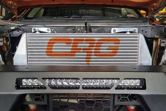 Close-up of a car radiator 