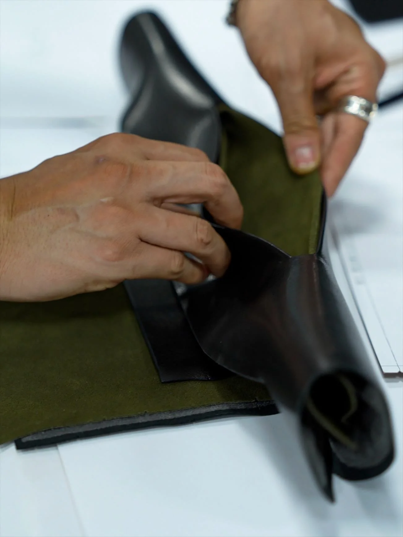 Every gesture speaks of care.

In the meeting of leather and hand, patience and precision come together &mdash; a quiet dialogue that gives form to our philosophy.

At KSHIN, craftsmanship is not just a skill, but a mindful act of connection.

-

Cha