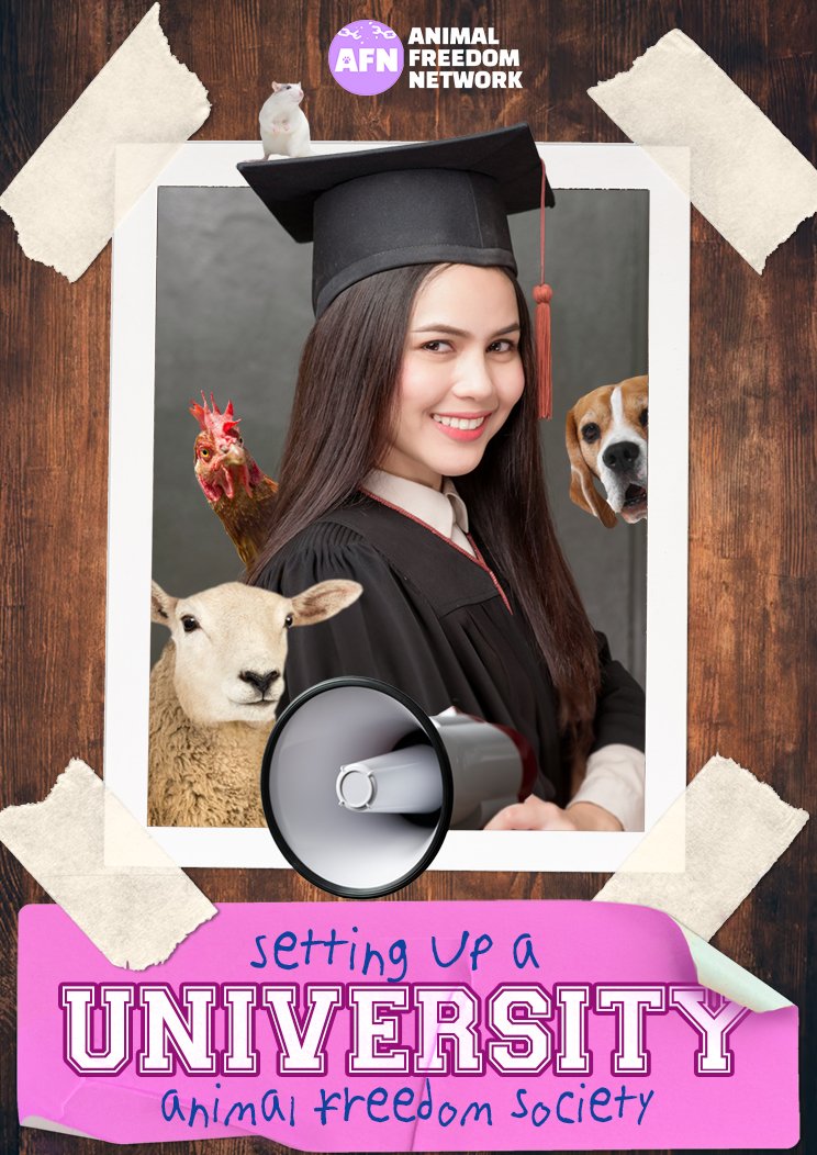 Cover of the Animal Freedom Network guide to setting up a university animal freedom society