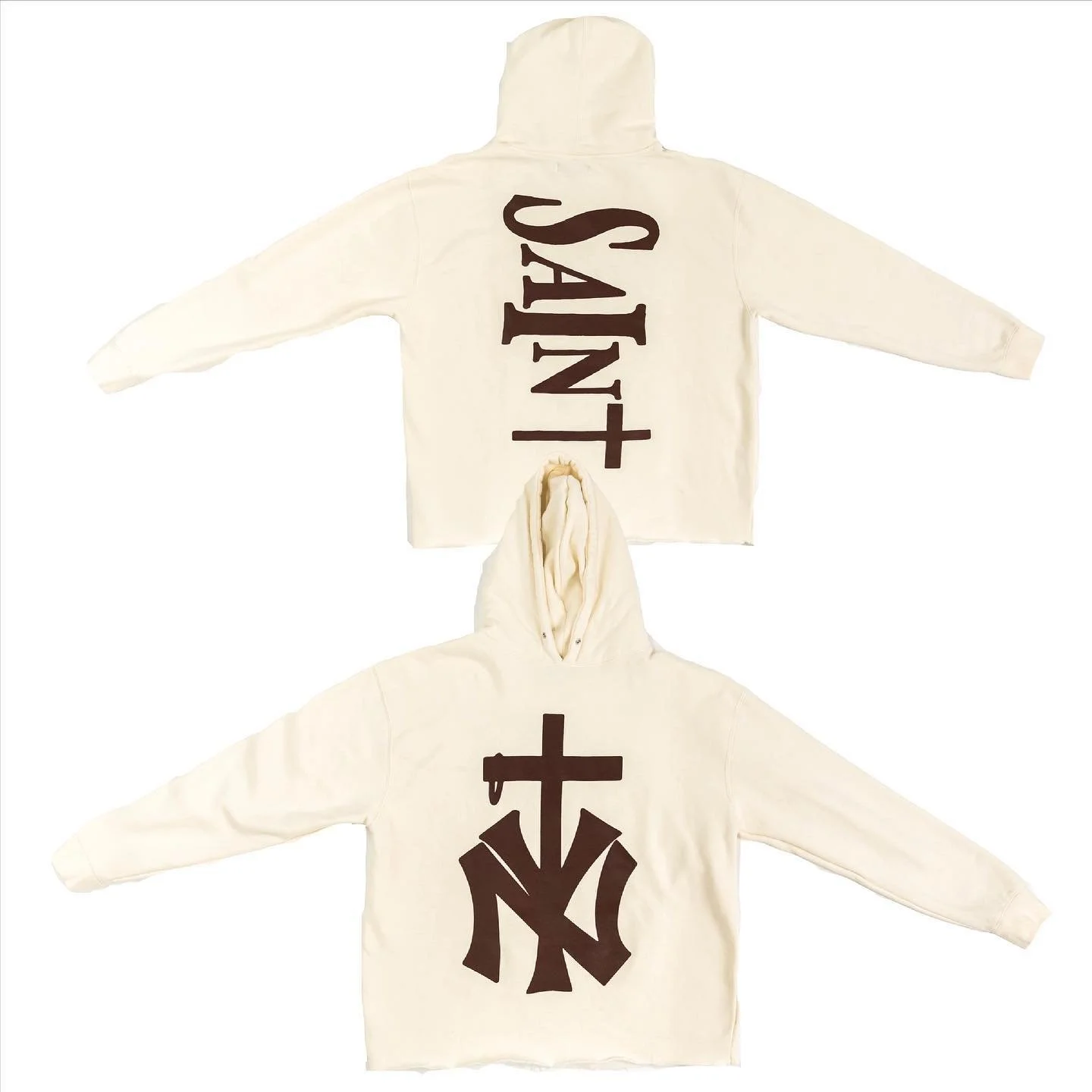 @saintofthecity cropped hoodie made by @q.a_studios. Custom cropped, custom size print. We do it all.