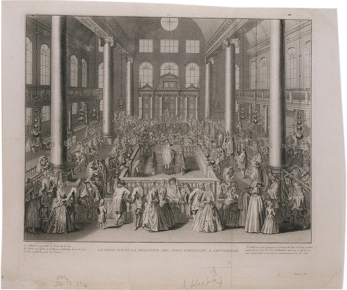 Bernard Picart, Dedica della sinagoga degli ebrei portoghesi ad Amsterdam (Olanda, ca. 1730)