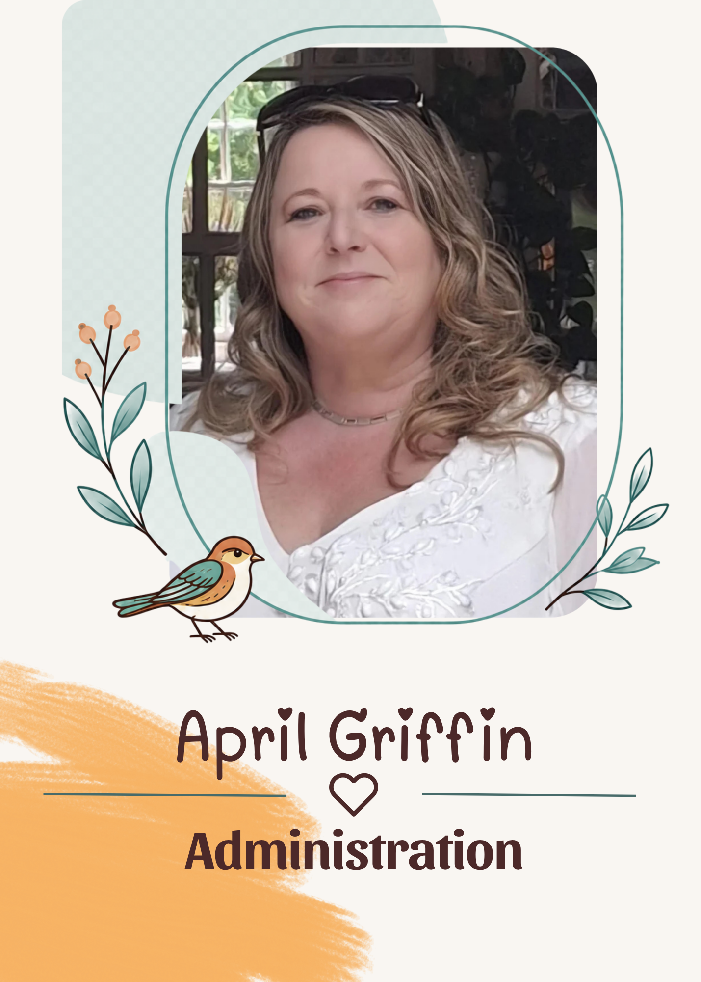 April Griffin, administrative assistant for The Nest Physiotherapy