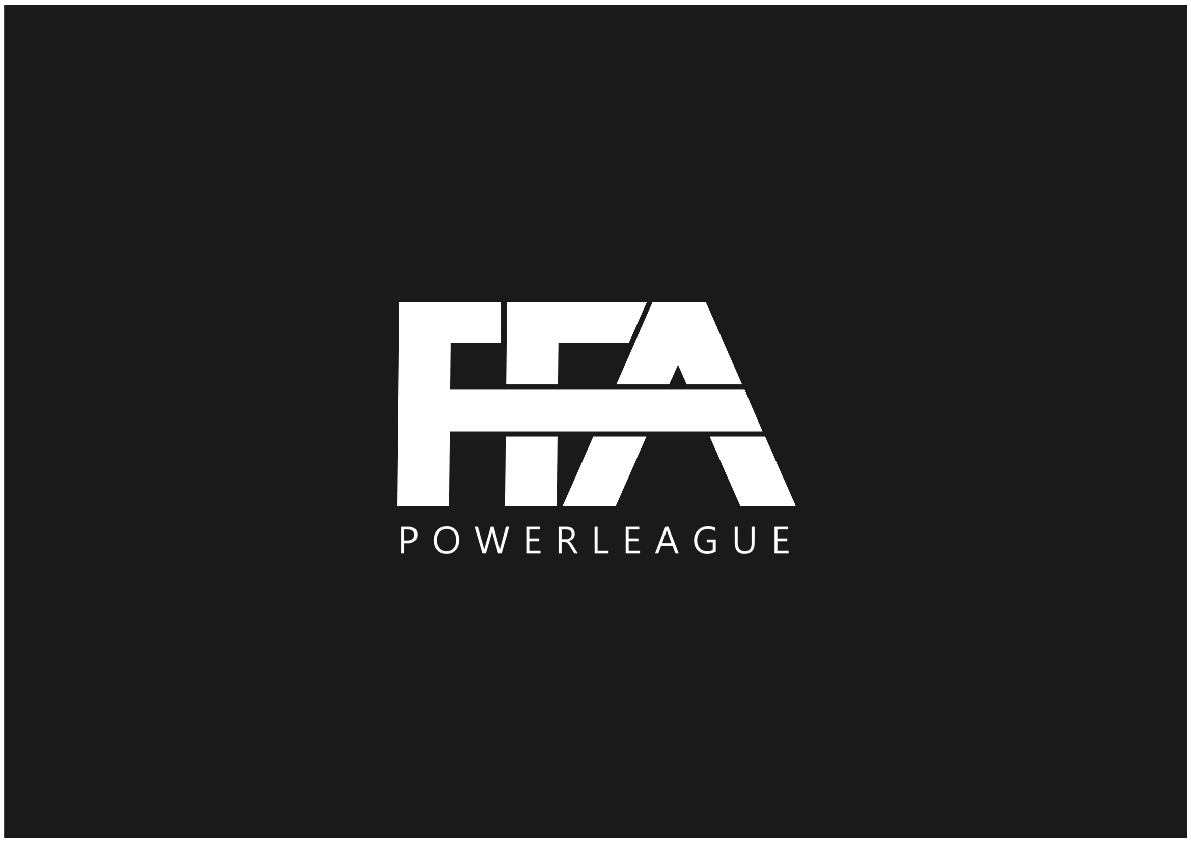 Logo for F1 Powerleague with white stylized 'F1A' letters on a black background and the text 'POWERLEAGUE' underneath.