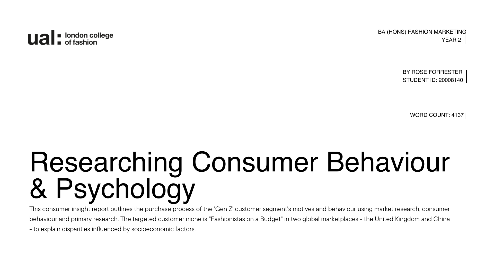 Researching Consumer Behaviour & Psychology