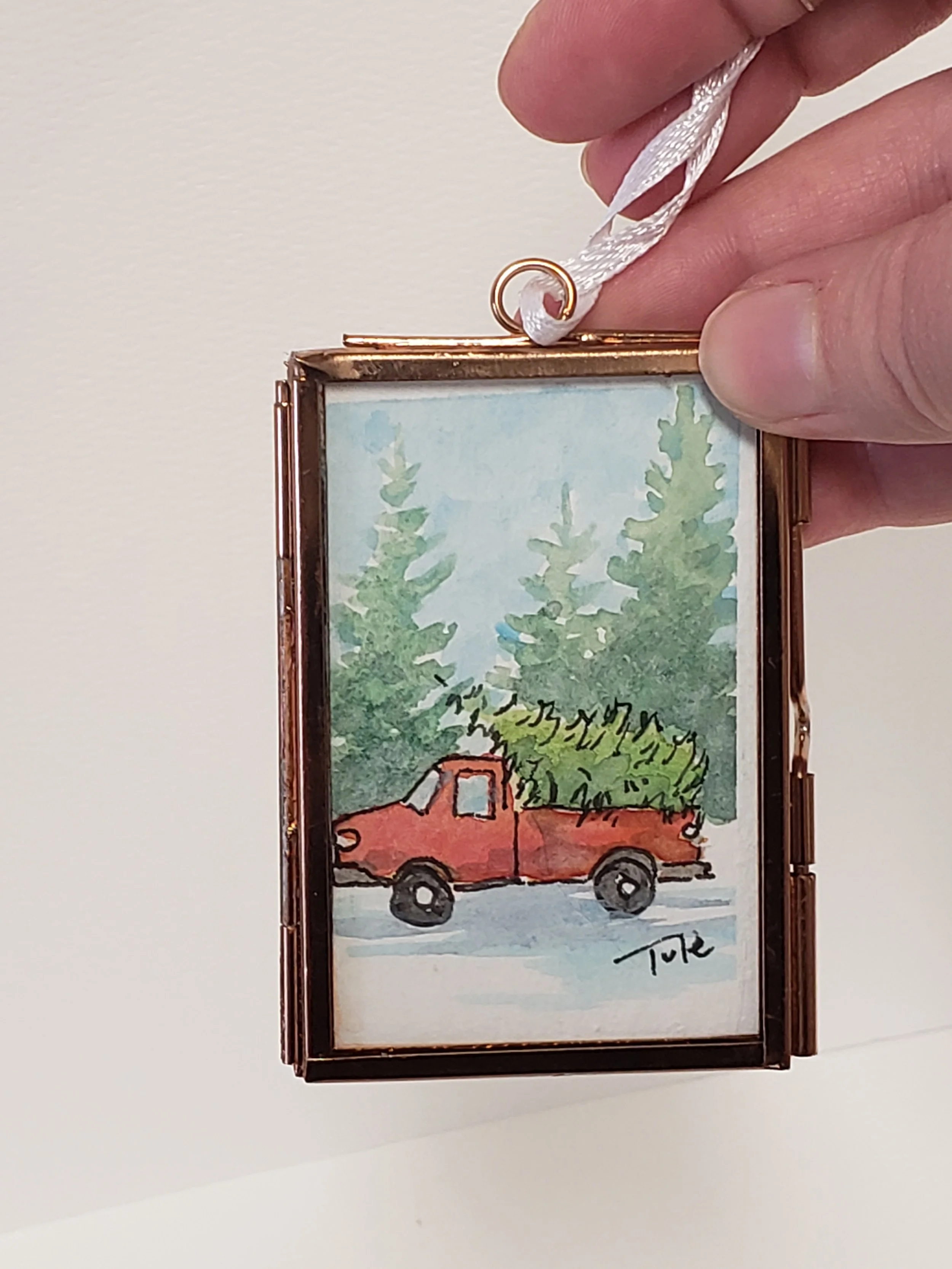 Little Red Truck Christmas Ornament