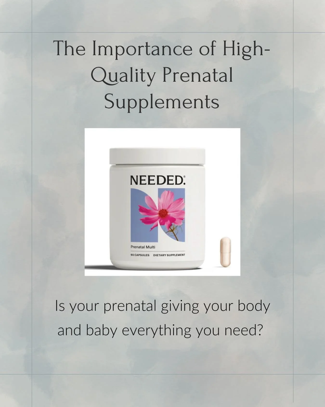 Why is it important to take a high-quality prenatal supplement?
✨ Supports early brain and spinal cord development
✨ Provides key nutrients like DHA, iron, folate, and calcium
✨ Helps fill common nutrient gaps during pregnancy
✨ Supports overall heal