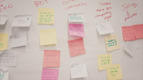 Workshop sticky-notes wall