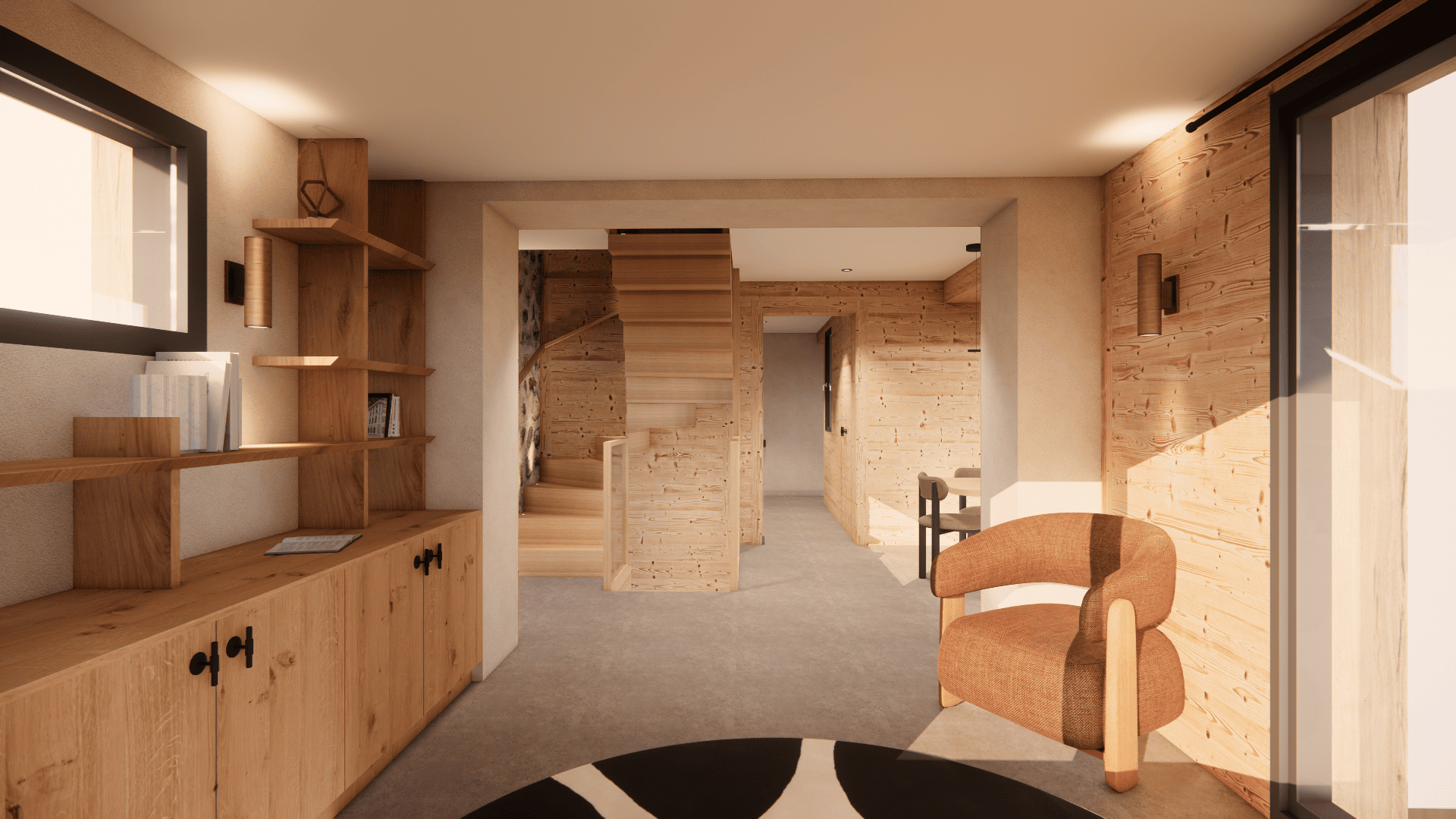 Projet Vaujany - Pièce annexe, bibliothèque, salle de jeux pour enfants