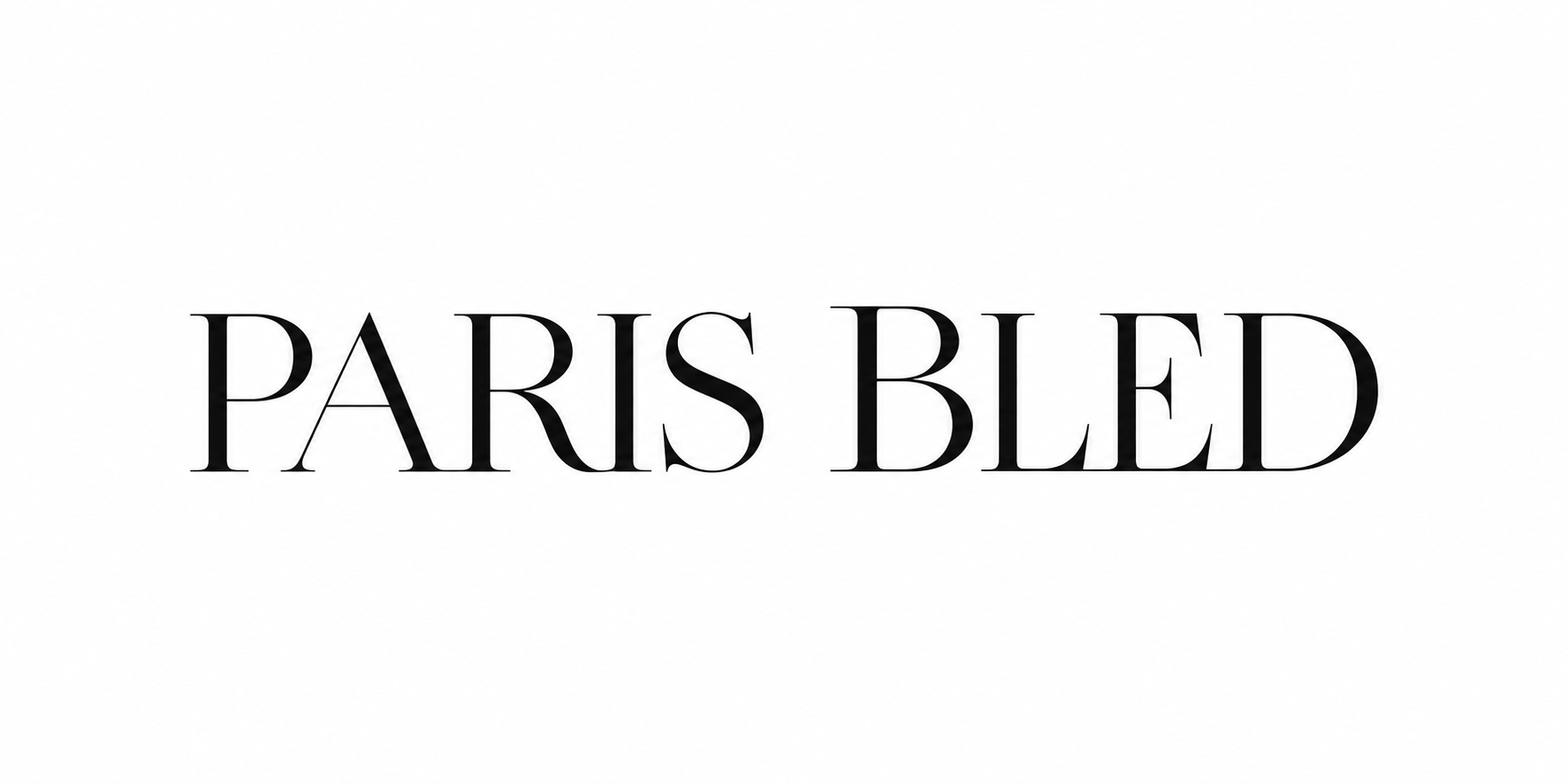 Logo avec le texte "PARIS BLED" en lettres noires sur fond blanc.
