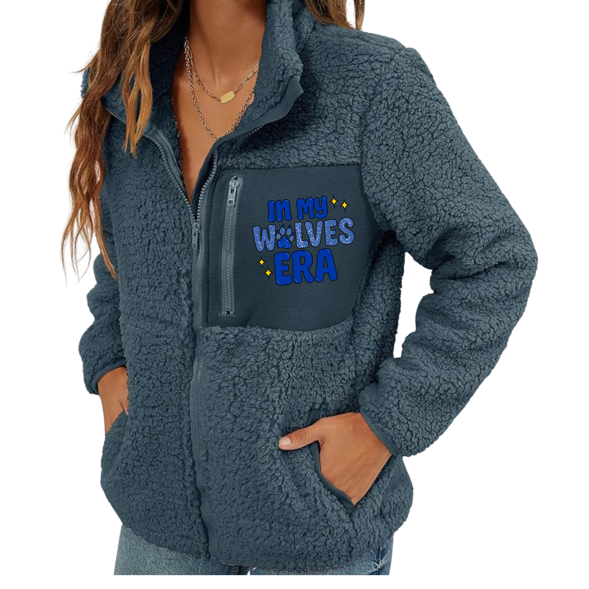 Navy Zip Up - In My Wolves Era.png