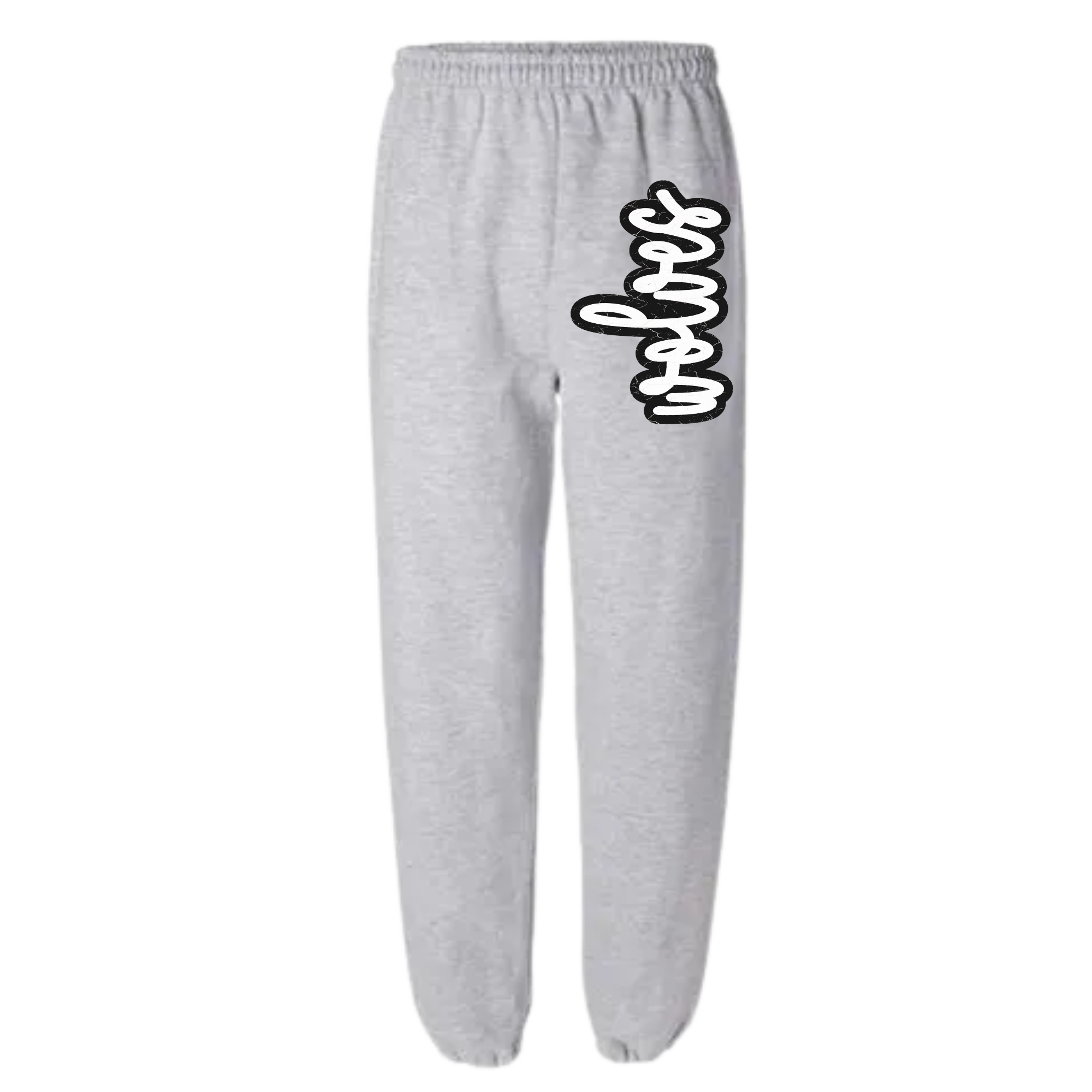 Wolves Black and White Script - sweatpants.png