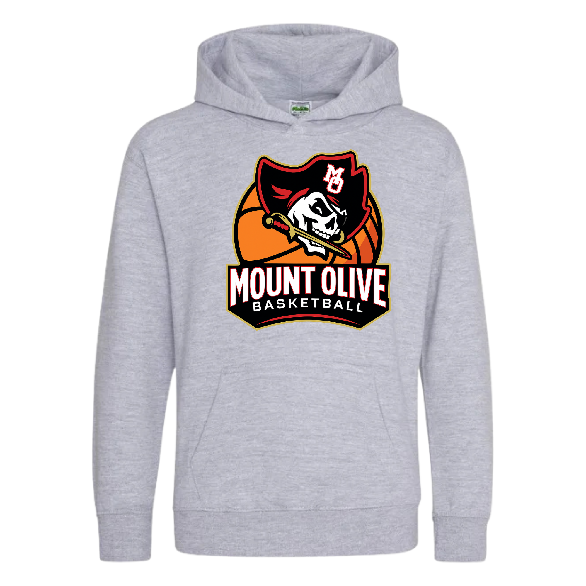Big Basketball with Skull  - Gray Hoodie.png