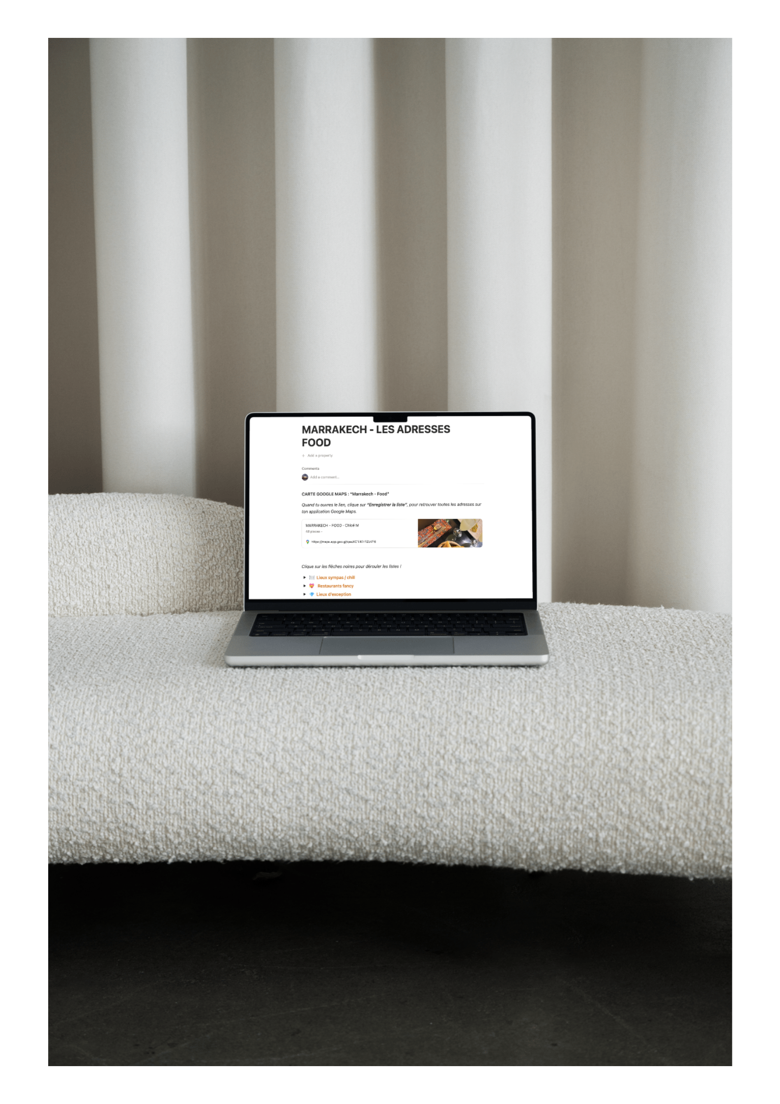 Chaque section est divisée en catégories, pour trouver le café ou restaurant parfait selon ses envies du jour !