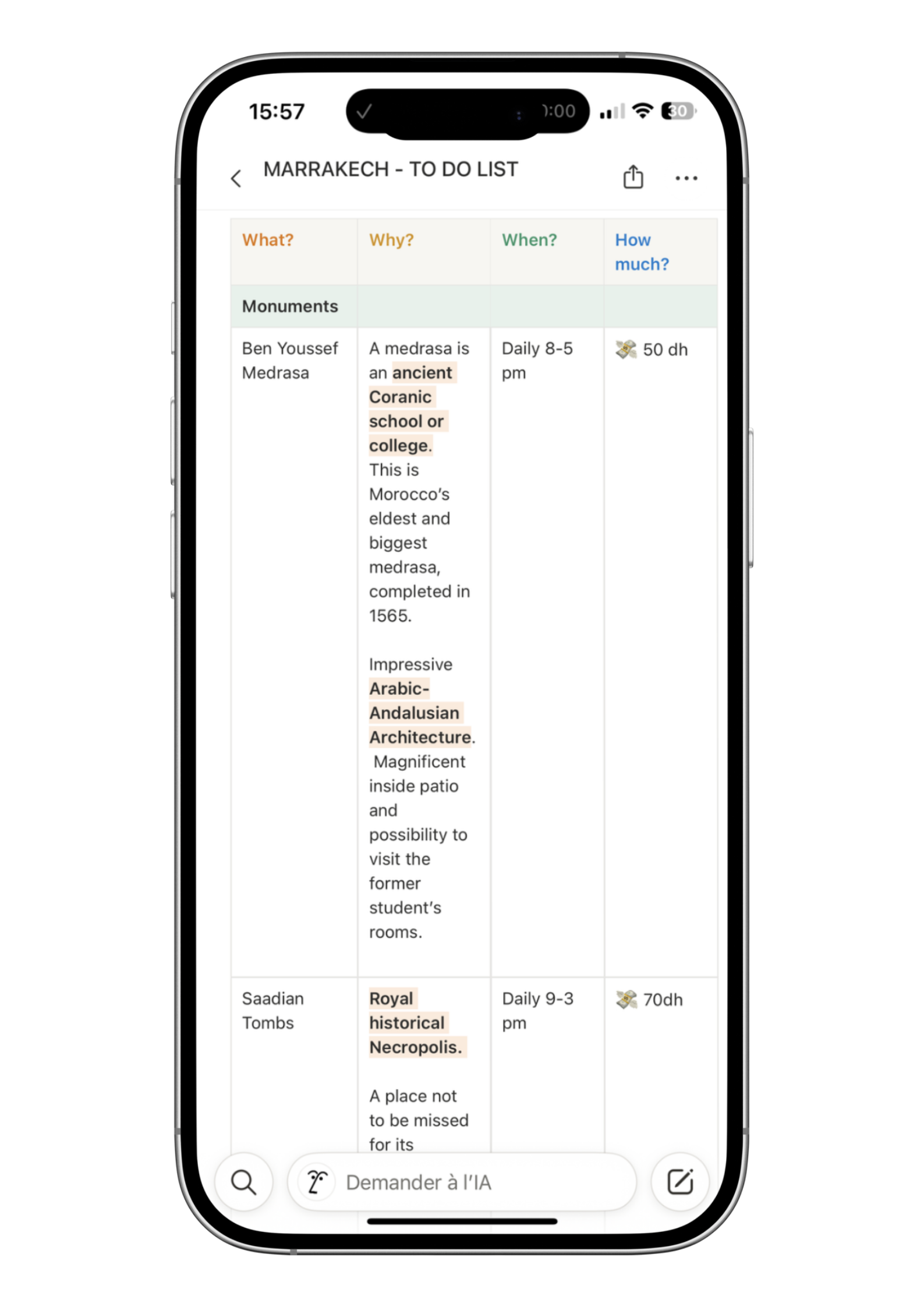 Each spot comes with insights. Get context, tips, prices & timing - so you never miss what matters (nor overpay).
