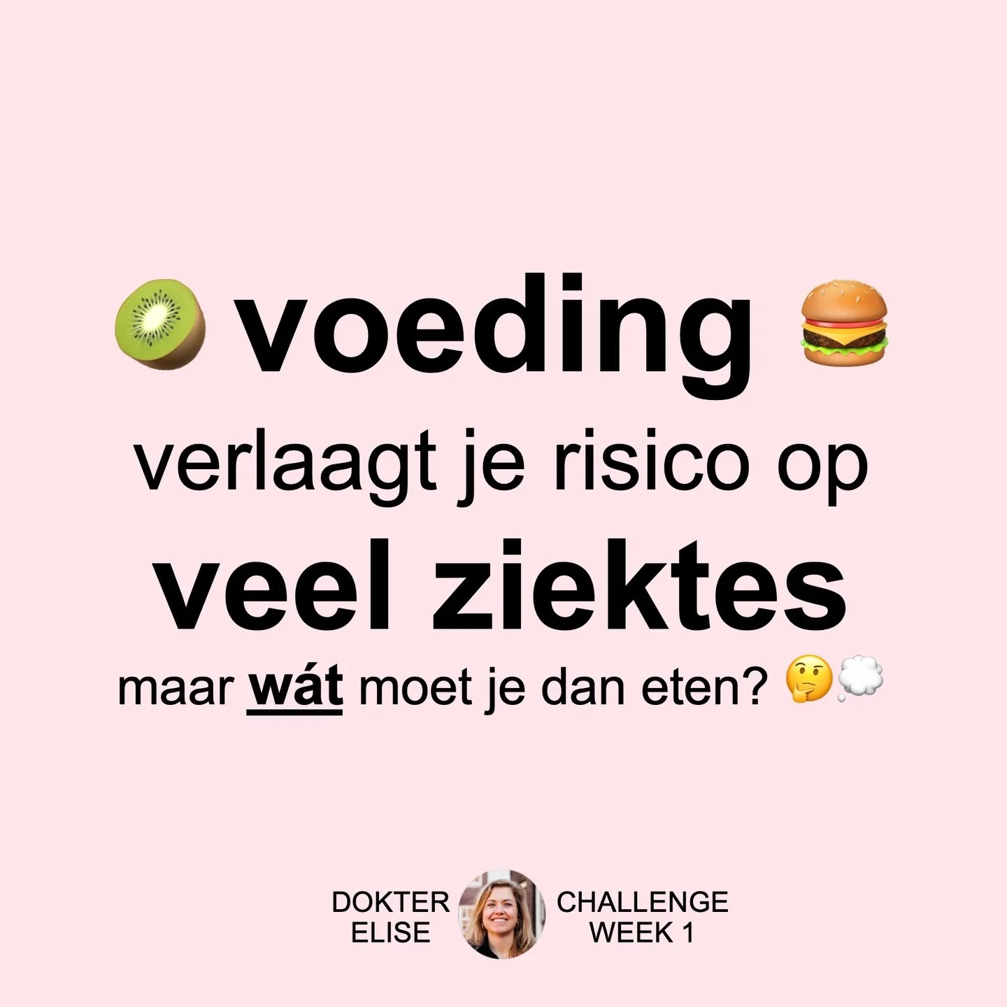 ✨ GEZONDE VOEDING ✨ kan een enorme impact hebben op hoe je je voelt en draagt bij aan een lager (of juist hoger) risico op veel chronische ziektes en aandoeningen. 

In week 1 van de dokter Elise goede voornemens challenge focussen we op voeding: wat