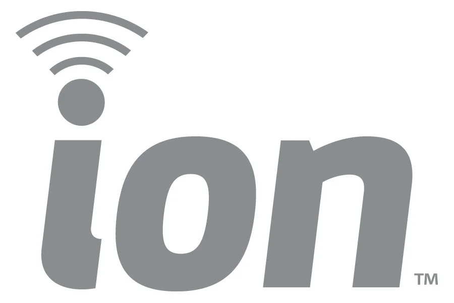 Gray logo with the word 'ion' and a Wi-Fi signal symbol above the dot of the letter 'i'.