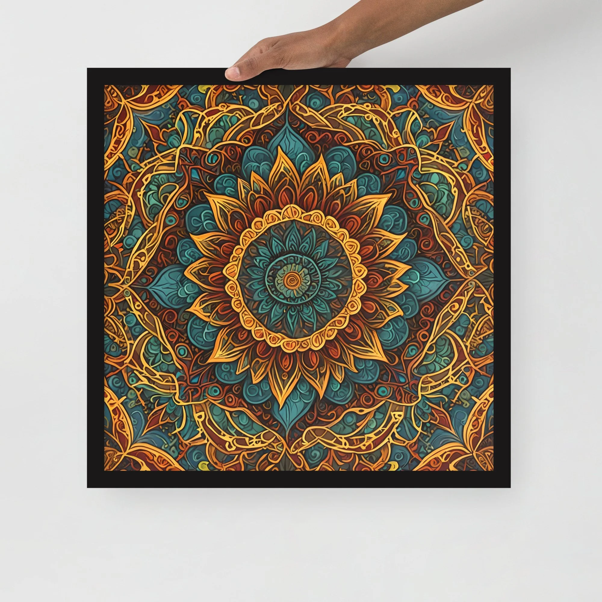 Mandala I – 2024 | Vibrant Sacred Geometry Framed Poster