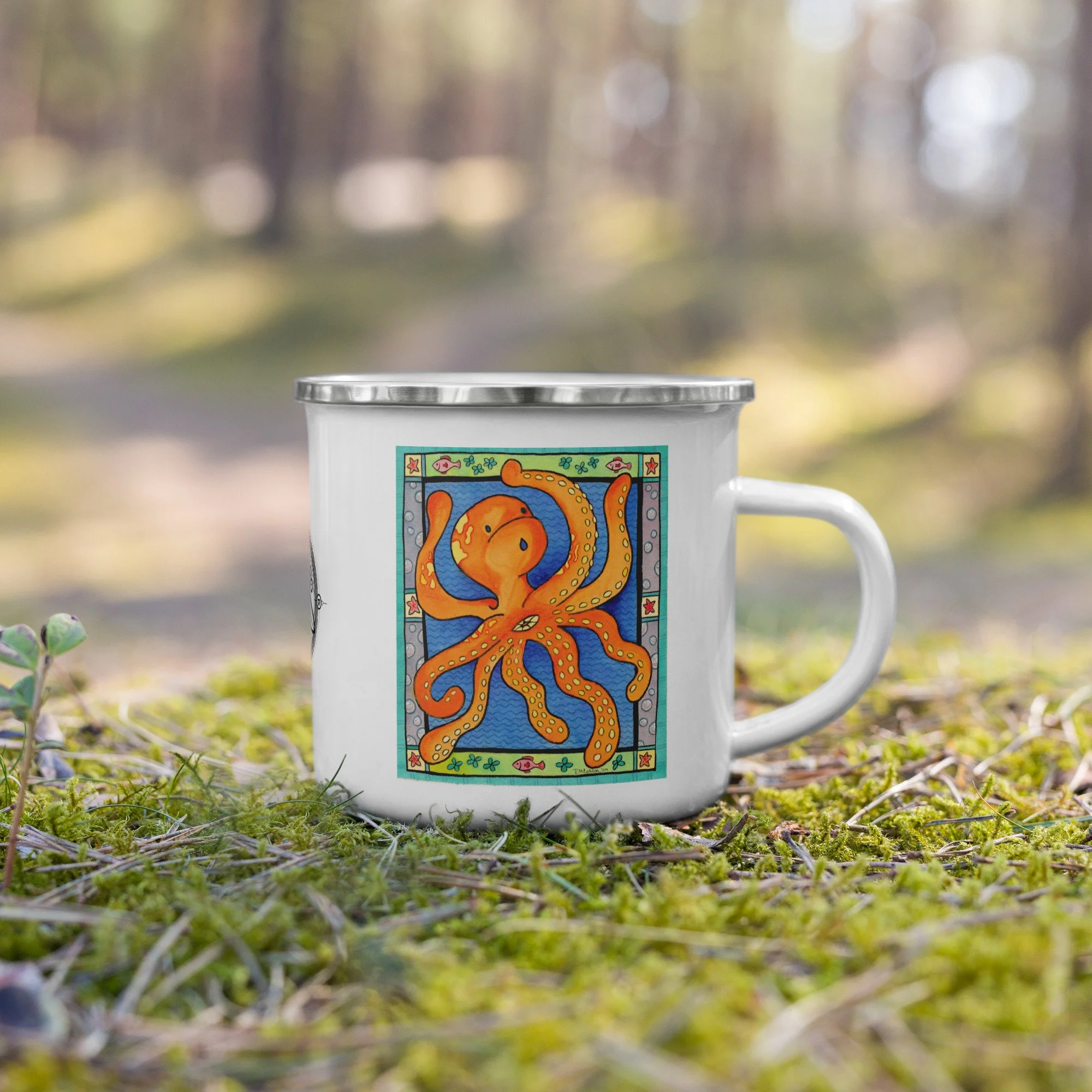 Octopus Jewel Enamel Mug