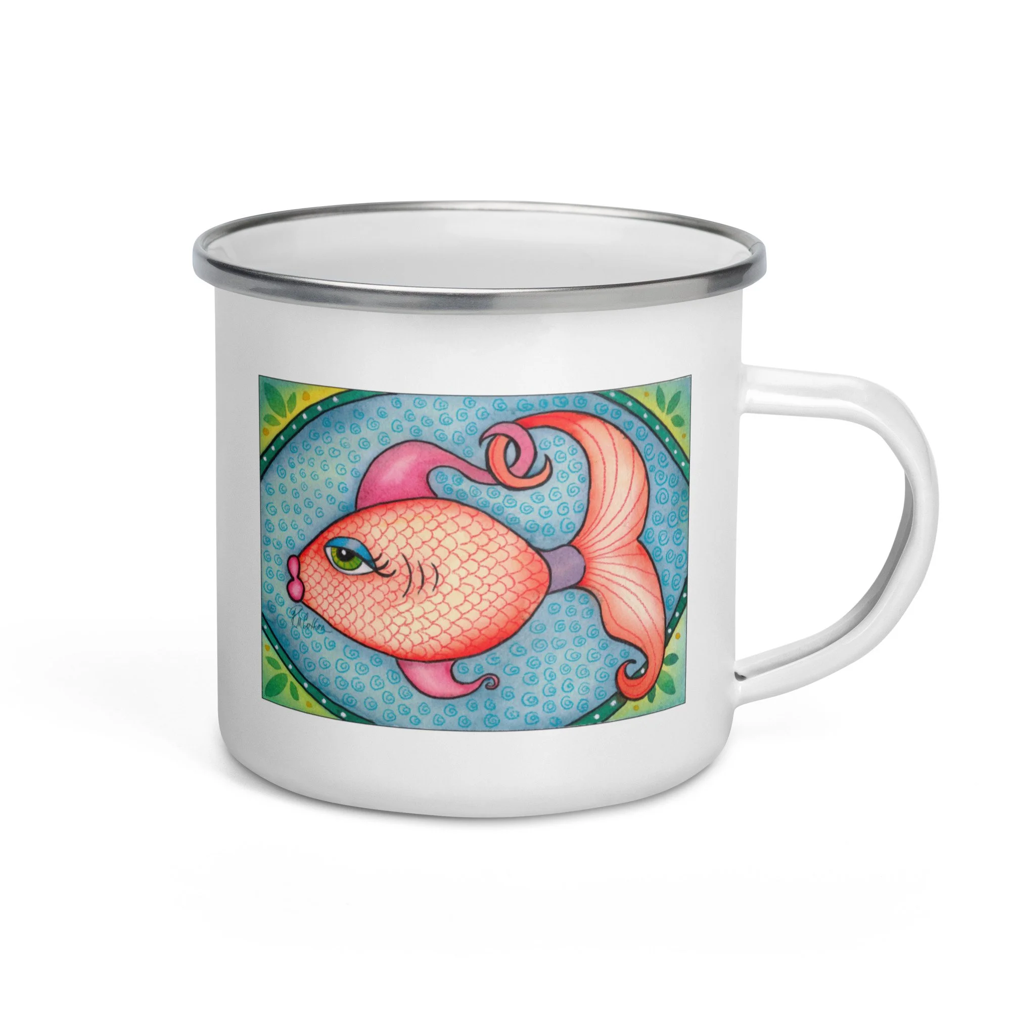 Goldfish Jewel Enamel Mug