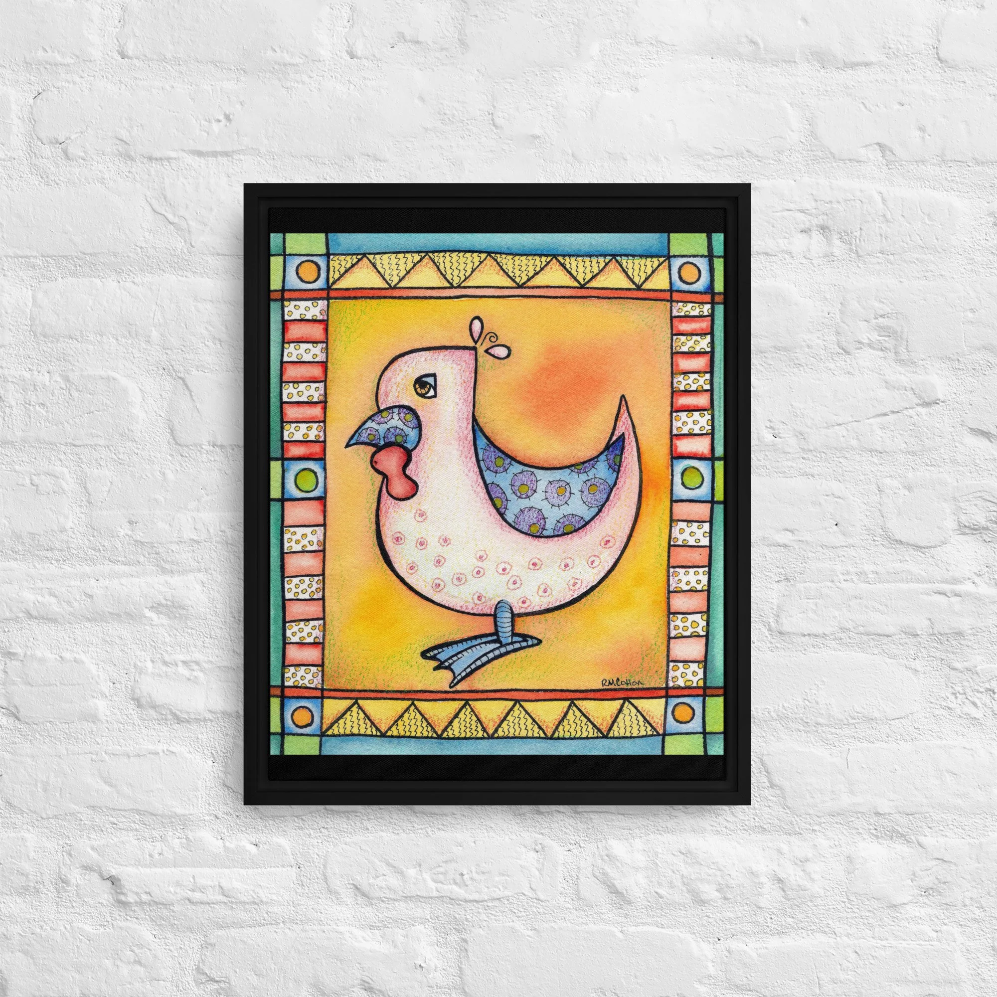 Rooster Jewel I Framed Canvas