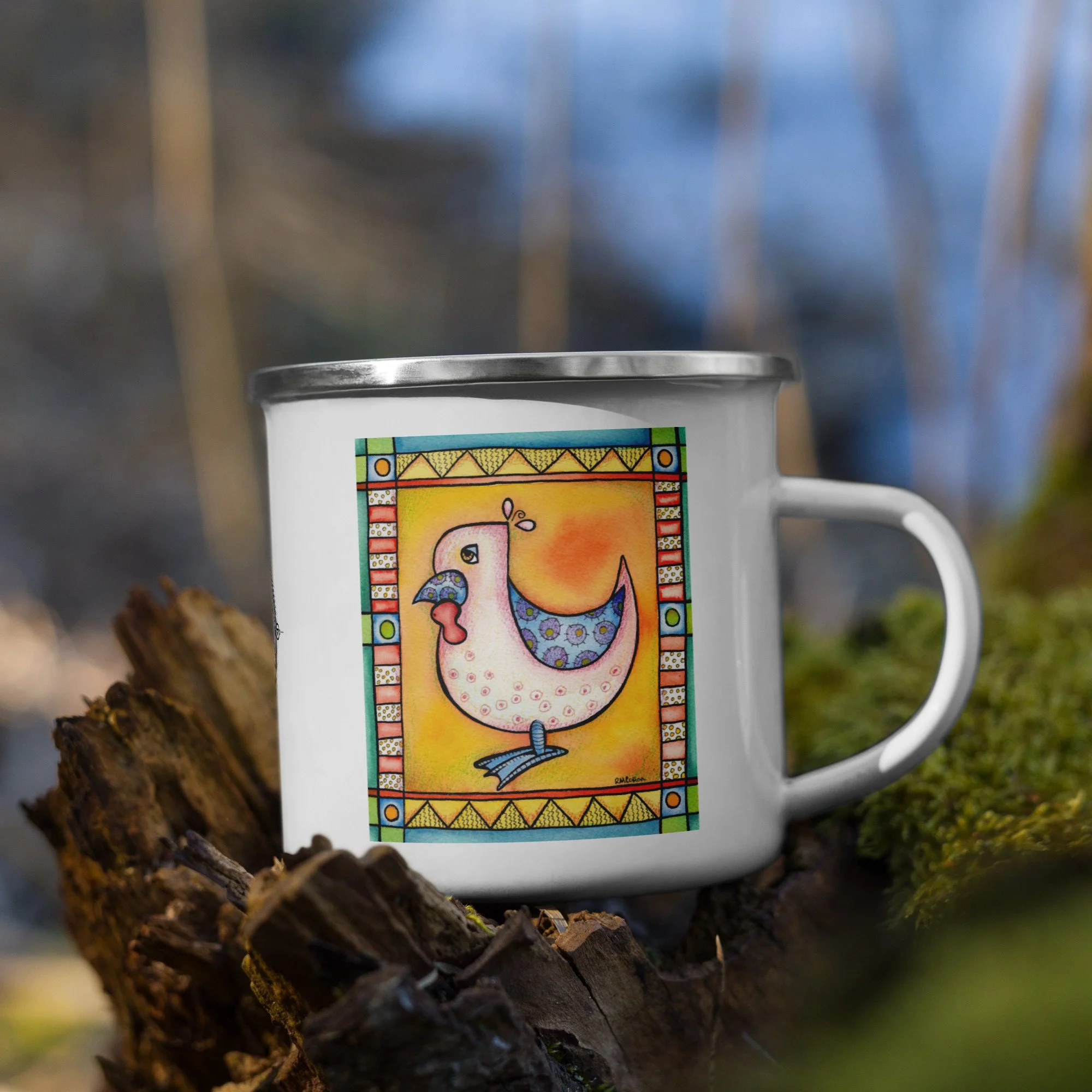 Rooster Jewel I and II Enamel Mug
