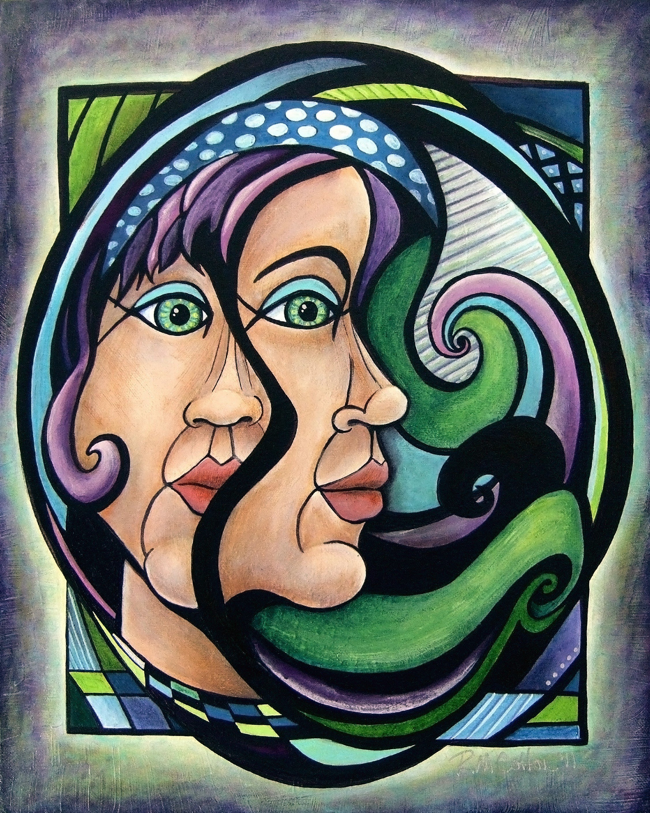 Featured on the cover of a Gaston Gazette special edition magazine insert, 2014
Part of the Sacred Feminine collection

This piece was created during early motherhood, a time when I often felt divided between who I truly was and who I believed I was 