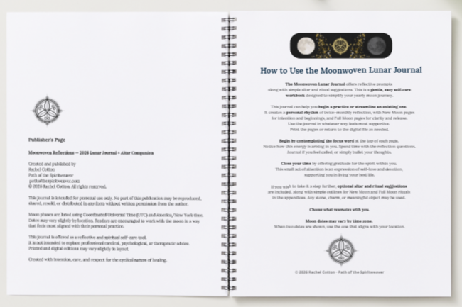 How to use the Moonwoven Reflections 2026 Lunar Journal