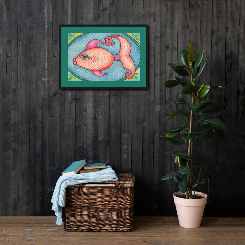 Goldfish Jewel Framed Canvas