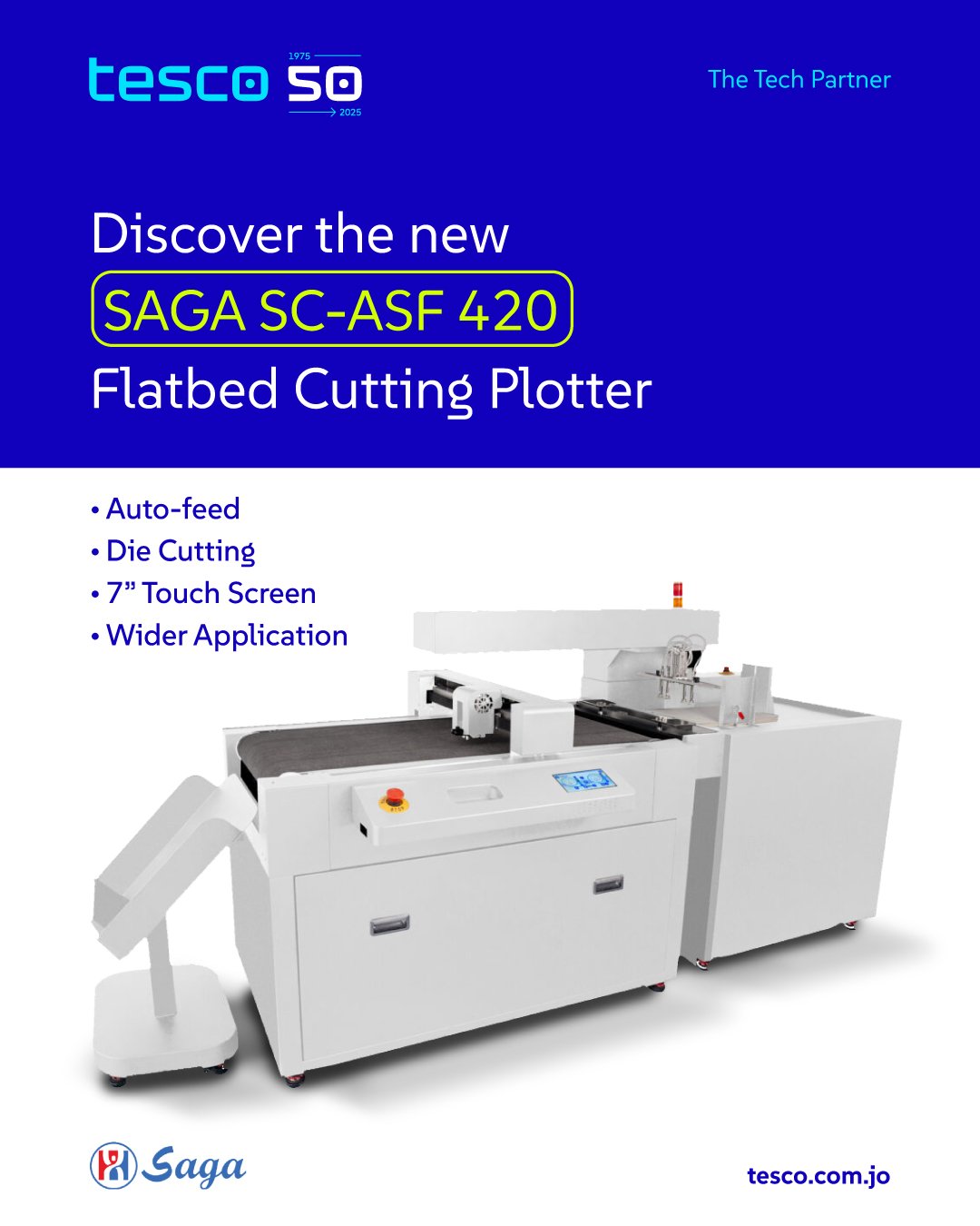 Ask us about SAGA Auto Feed Flatbed Cutting Plotter SC-ASF 420 I Flatbed Cutting Plotter
&bull;⁠ ⁠Digital Die-Cutting Crafts which meet mass production process standard
&bull;⁠ ⁠More Intelligent Interaction with 7-inch Touch Screen
&bull;⁠ ⁠4 tools i