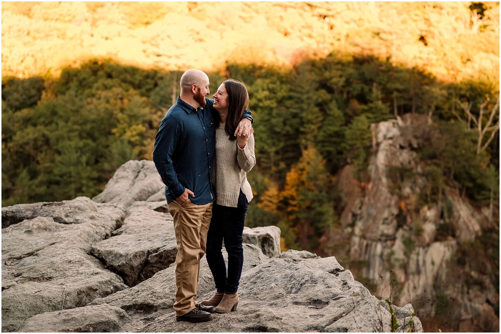 Travis + Shelby's Rocks State Park Engagement Session: Harford County, MD