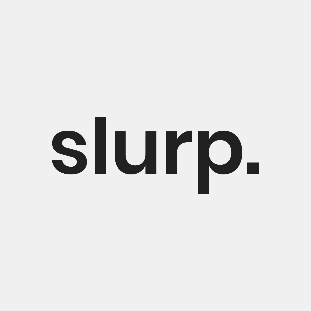 Logo Schriftzug von Slurp, Indigo Siebdruck Kunde