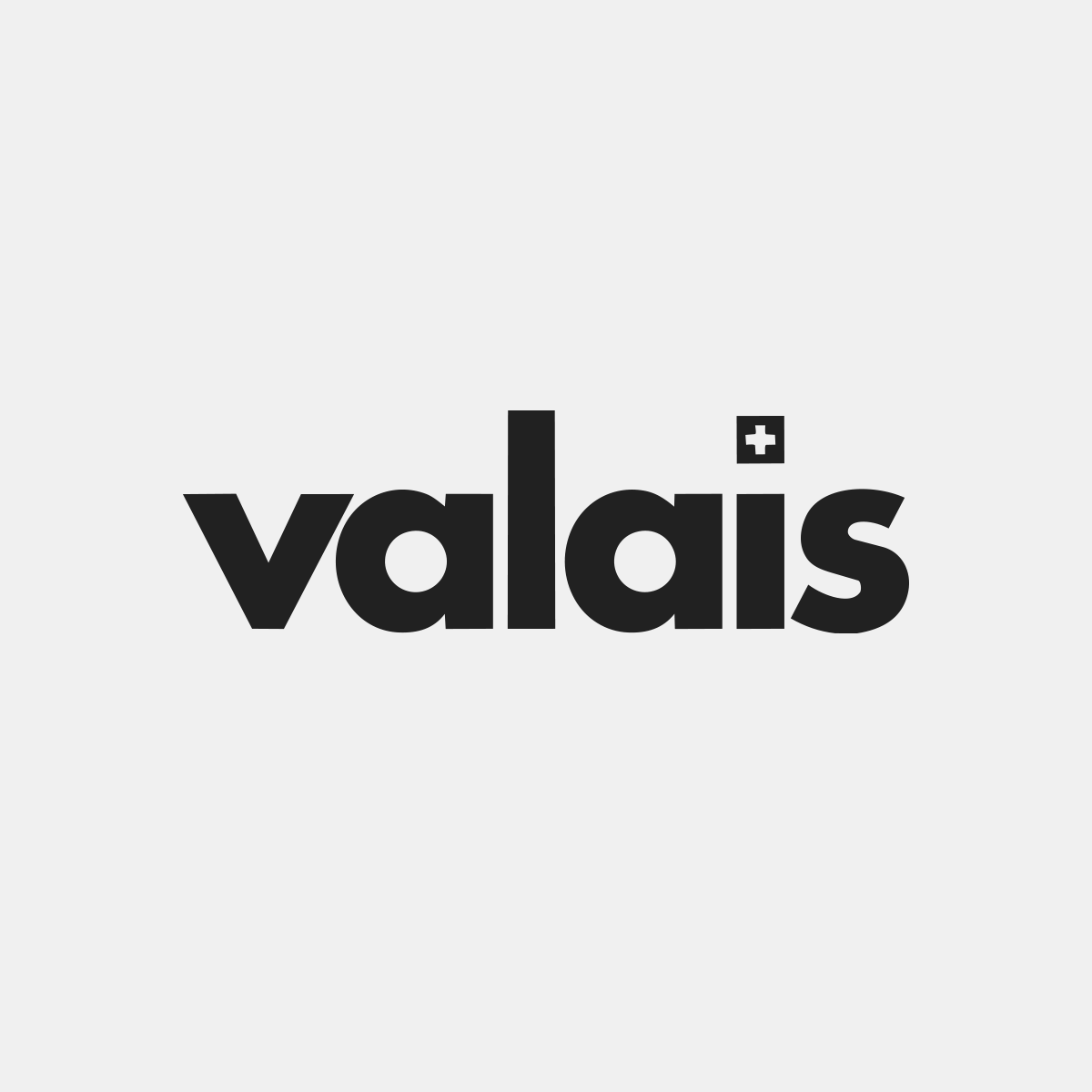 Logo Schriftzug von Valais, Indigo Siebdruck Kunde