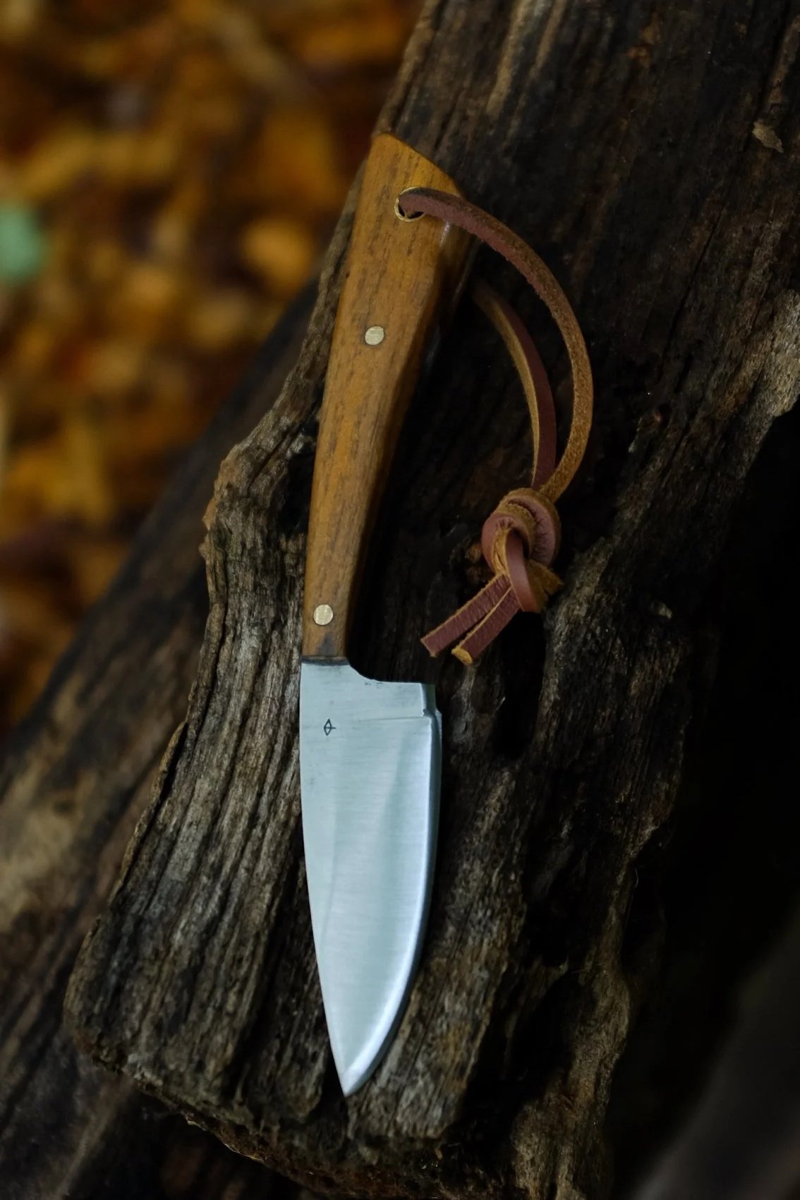 Chestnut split handle knife