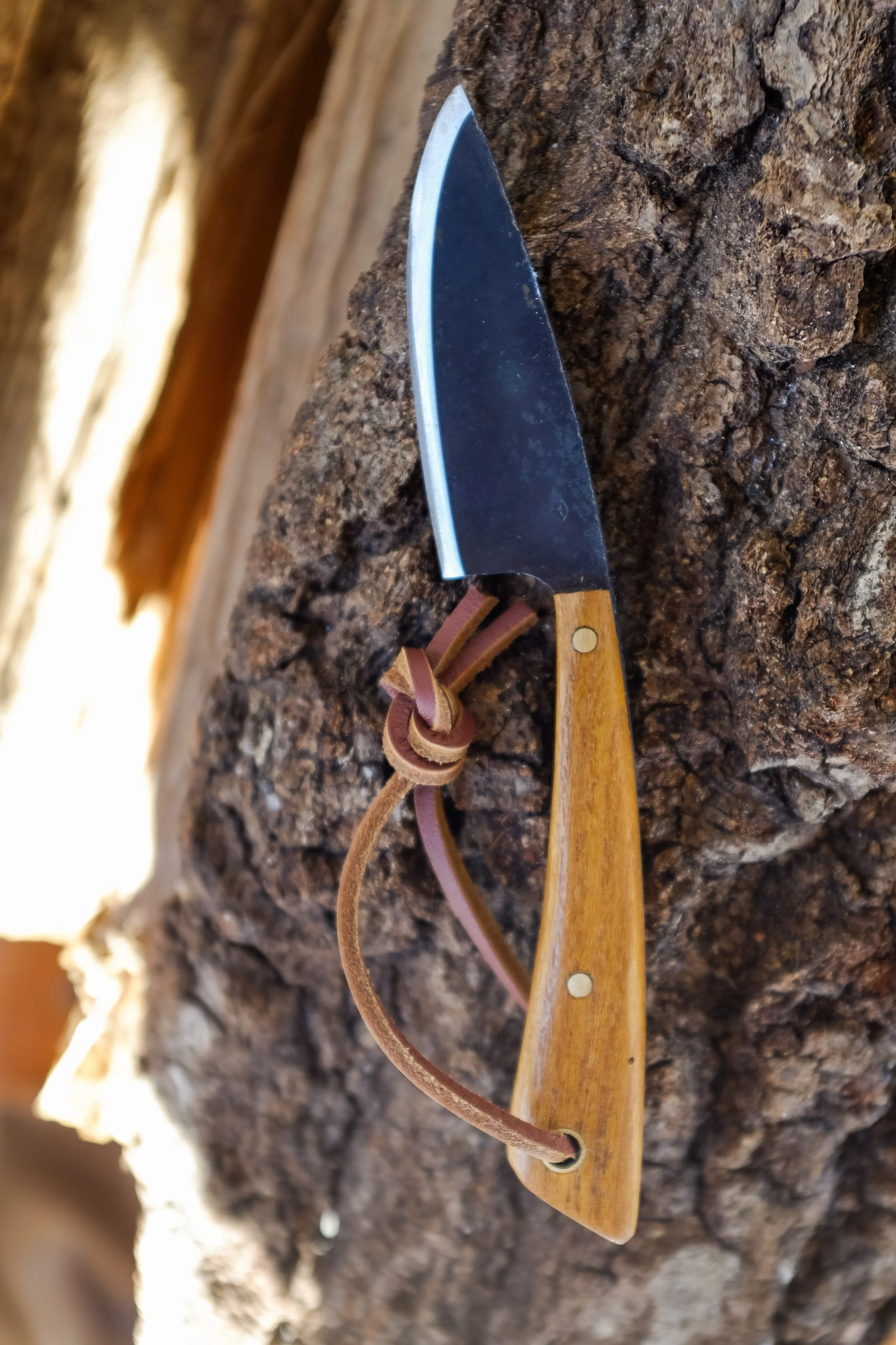 Chestnut split handle knife
