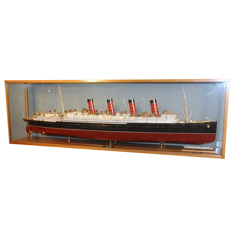 MONUMENTAL BOARDROOM CASED SHIP MODEL ON STAND