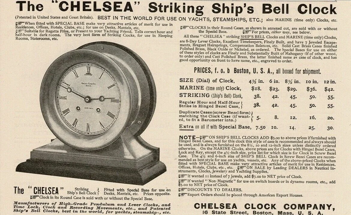 From Deck to Desk: Timeless Appeal of The Chelsea Striking Ship’s Bell Clock