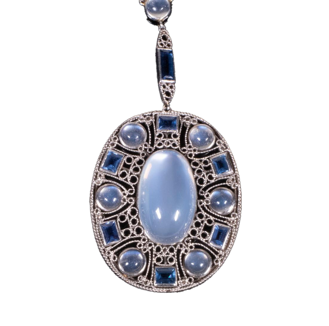 White Gold with Moonstone Necklace