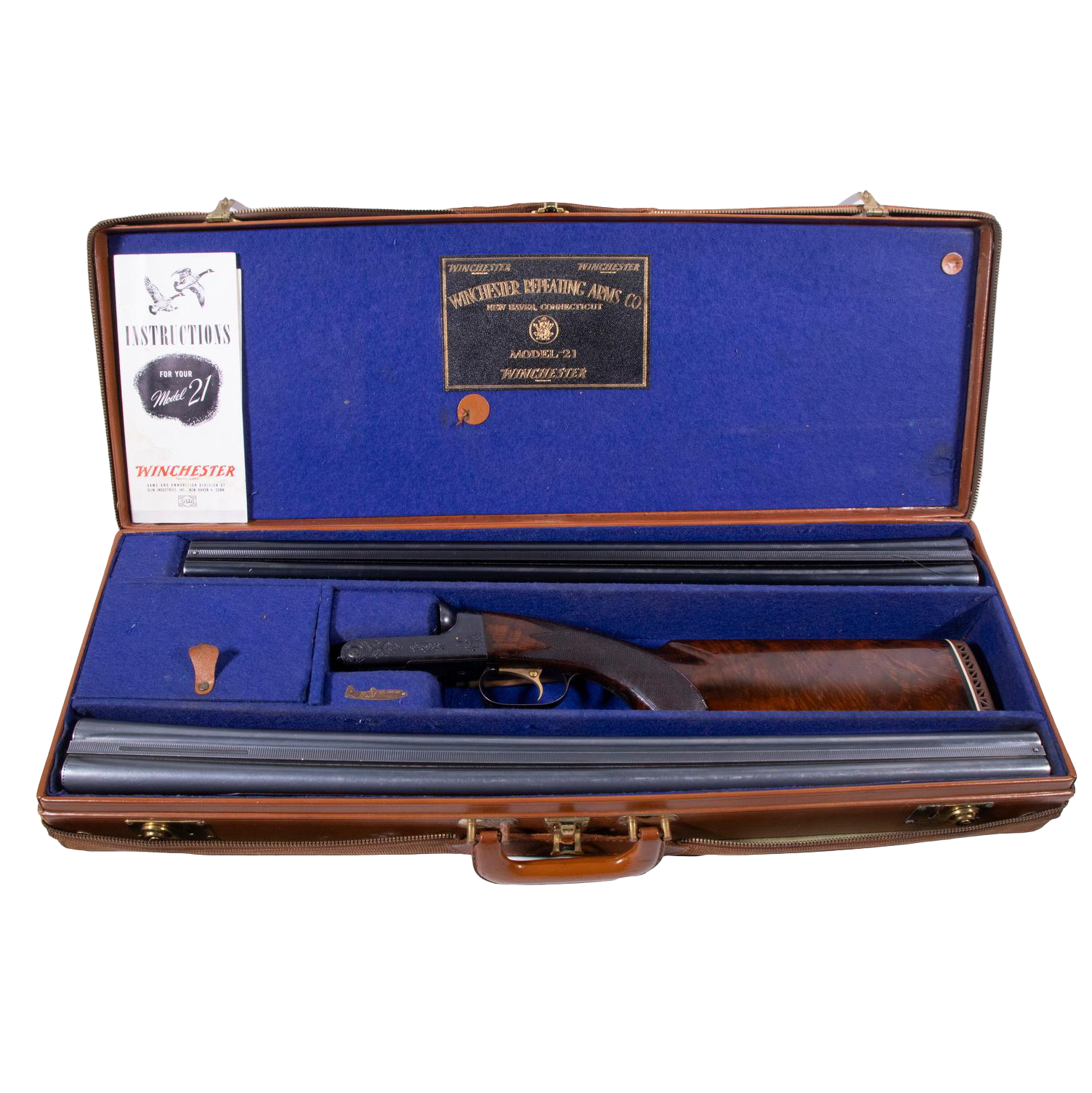 WINCHESTER MDL. 21 SHOTGUN W/ SPARE BARRELS & ORIGINAL CASE, 12 GA
