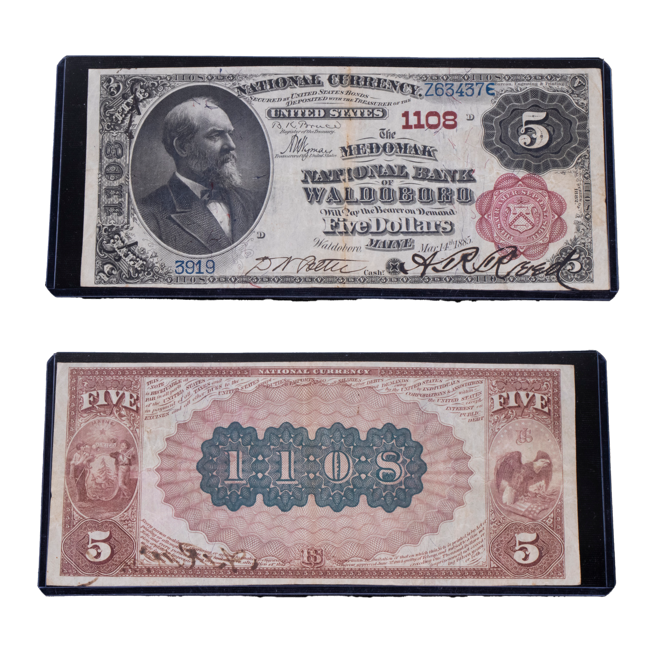 1882 NATIONAL CURRENCY LG SIZE $5 NOTE At Auction