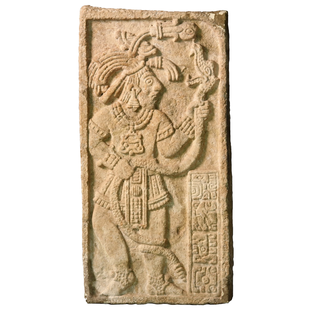 MESO-AMERICAN CARVED STONE PANEL 