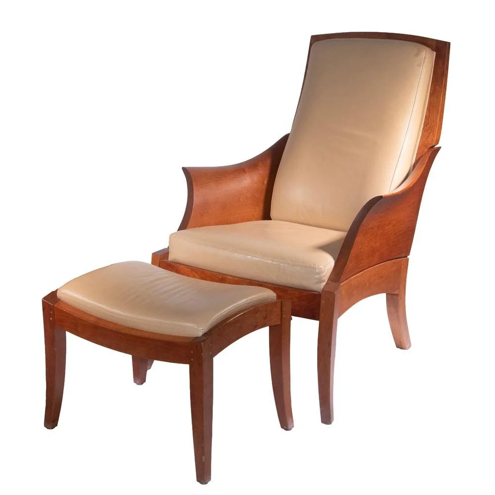 Thomas Moser Wing Armchair & Ottoman