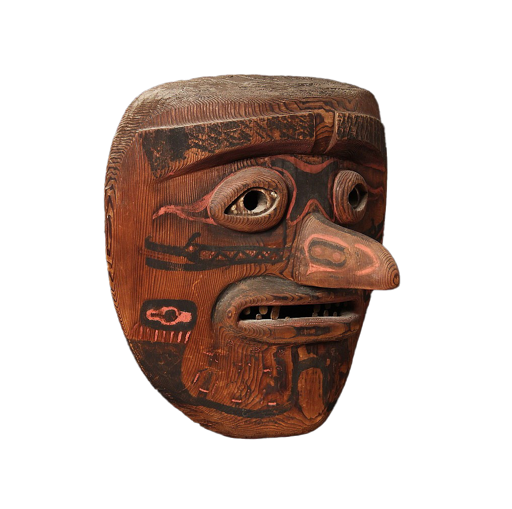 NORTHWEST NATIVE AMERICAN MASK - Very rare circa 1900 mask, most likely Tlingit