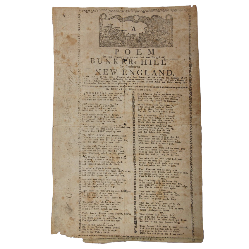 RARE AMERICAN REVOLUTIONARY WAR BROADSIDE