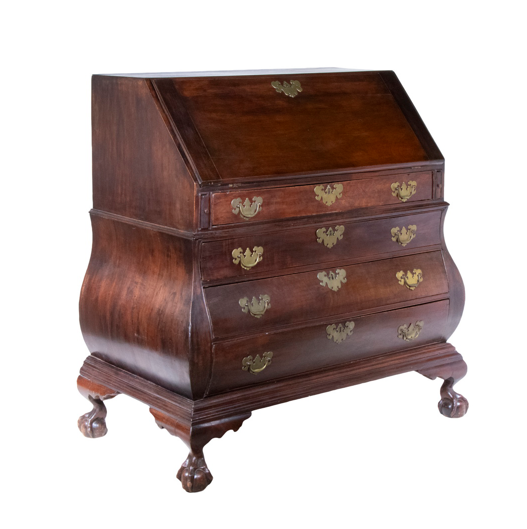 Boston Chippendale Bombe Desk