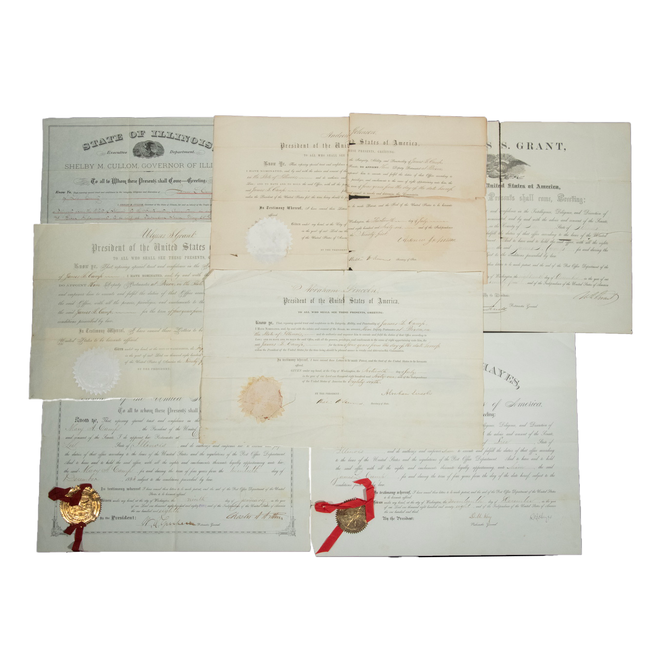 (6) PRESIDENTIAL APPOINTMENTS OF POSTMASTER, LINCOLN TO ARTHUR
