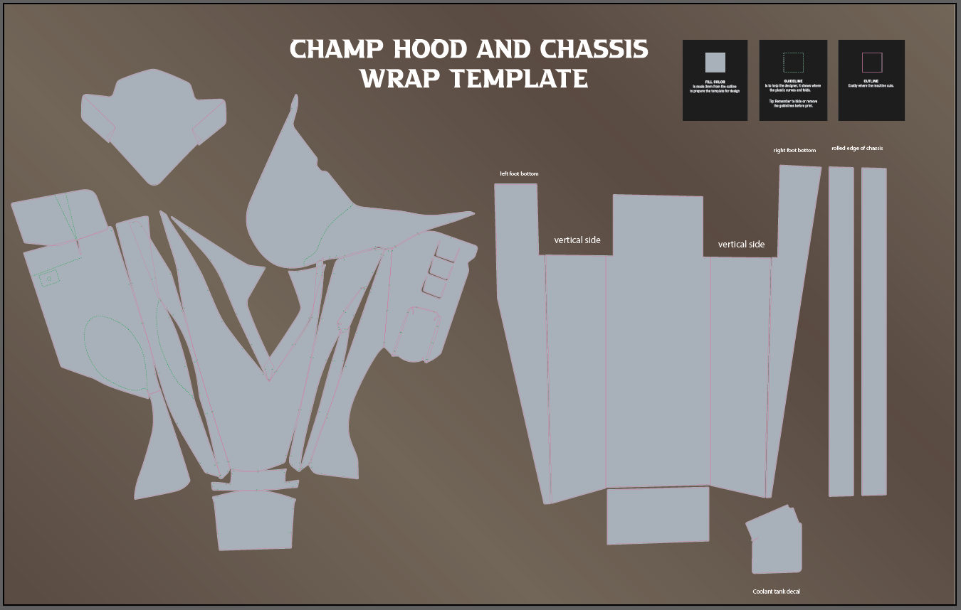 Wahl champ hood and chassis template