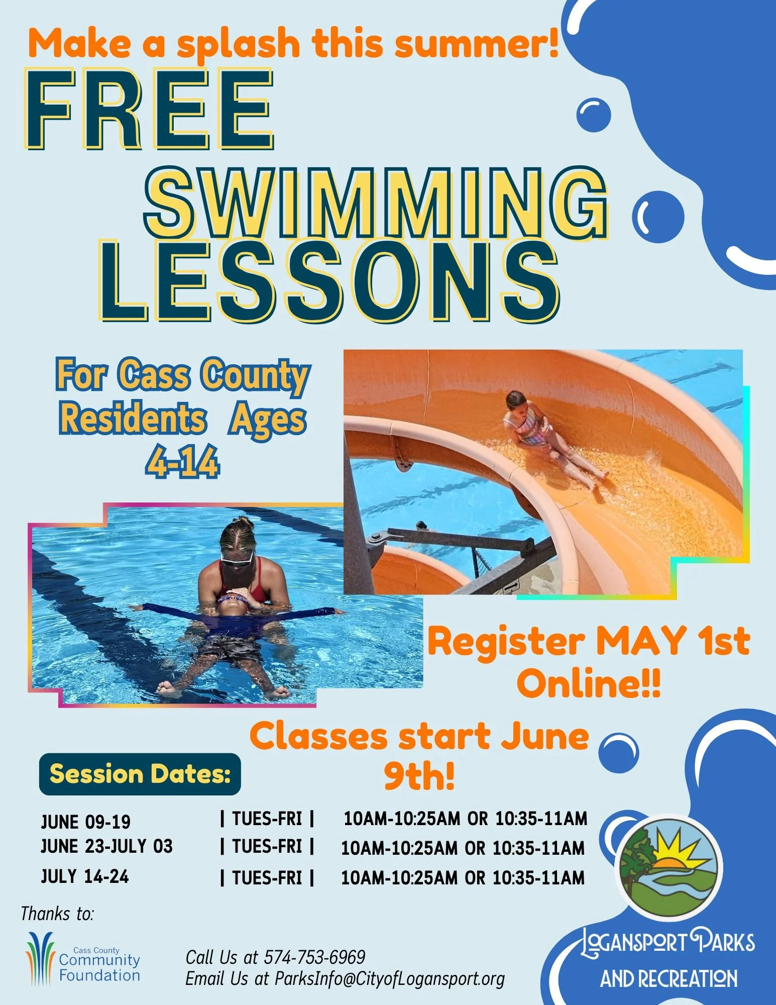 Free Summer Swimming Lessons for Cass County Residents