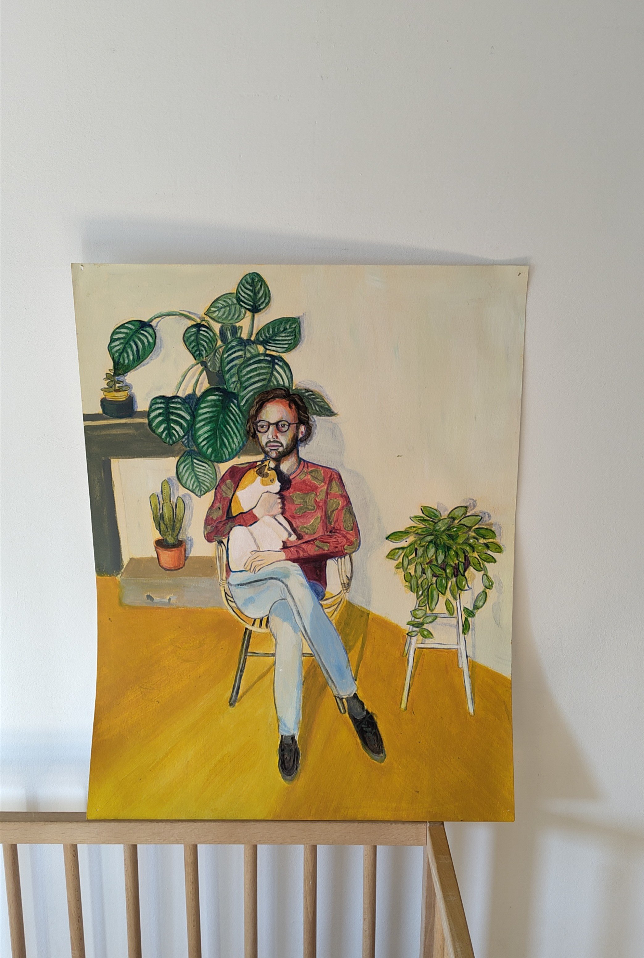 Acryl op papier, bart, 50x70cm, (2016)